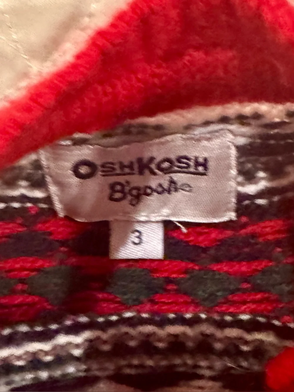 OshKosh B'gosh Fair Isle Knit Sweater Toddler Size 3